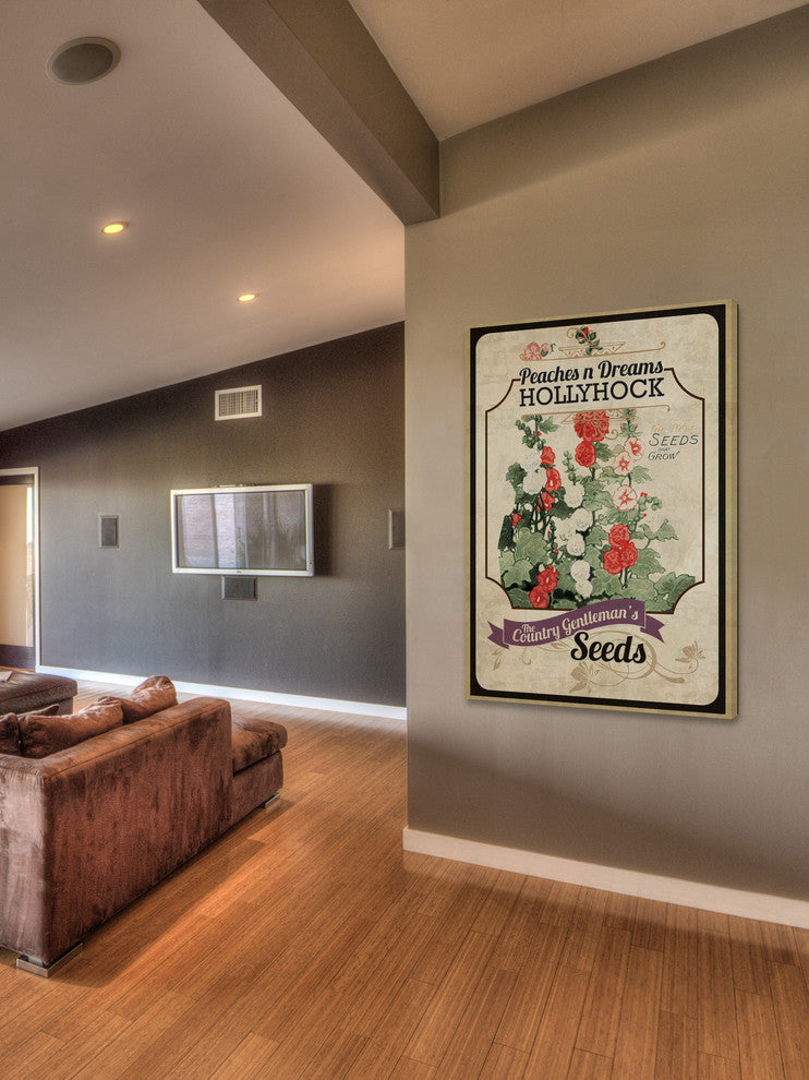 "Flower Packet Hollyhock" Painting Print on Canvas