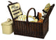 Buckingham Picnic Basket For Four, Brown Wicker and Hamptons