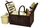 Buckingham Picnic Basket For Four, Brown Wicker and Hamptons