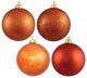 Vickerman N592018DA Burnished Orange 4-Finish Ball Ornament Assortment 4 Per Bag