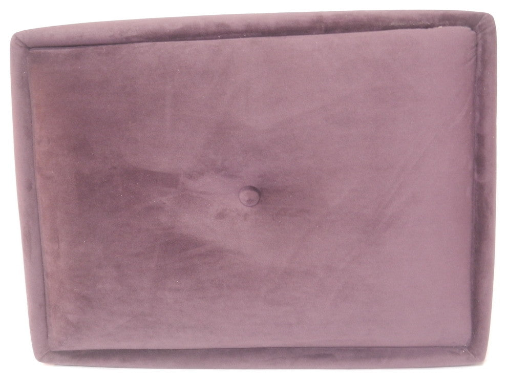Grand Deco Tufted Suede Footstool - Available in 7 colors, Purple