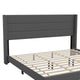 Hollis Upholstered Platform Bed with Wingback Headboard w/Mattress Foundation, Charcoal, King