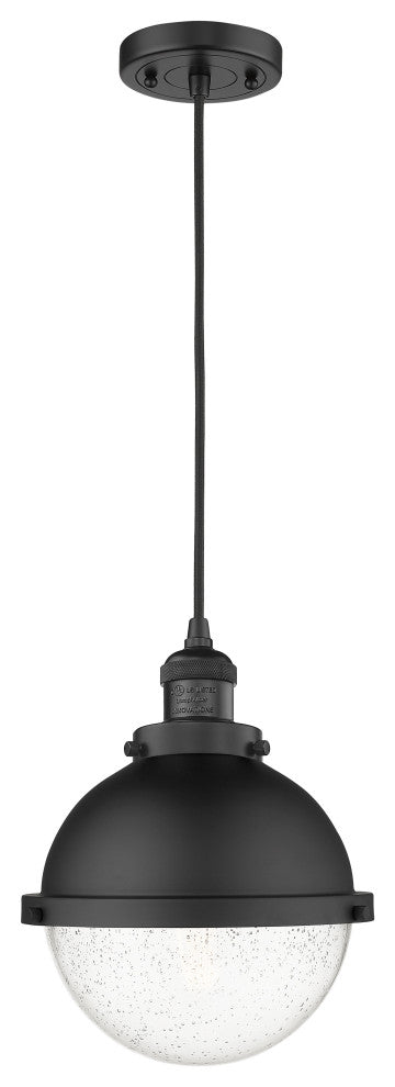 Innovations 201C-BK-HFS-84-BK-LED 1 Light 9" Mini Pendant, Matte Black