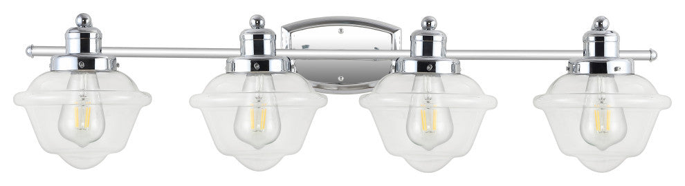 Orleans Iron LED Vanity Light, Chrome, 4 Bulb
