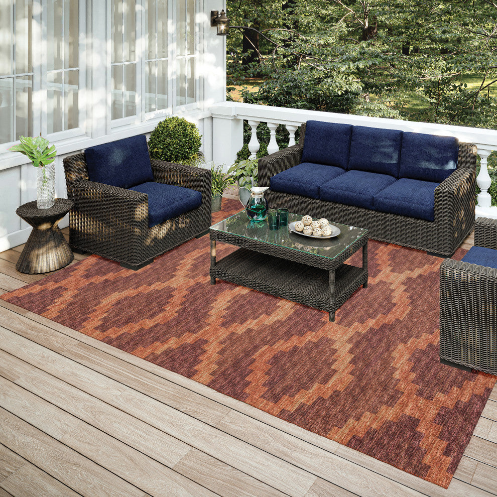 Indoor/Outdoor Sedona SN9 Spice Machine Washable 8' x 10' Rug