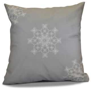 Decorative Holiday Pillow Geometric Print, Gray, 16"x16"