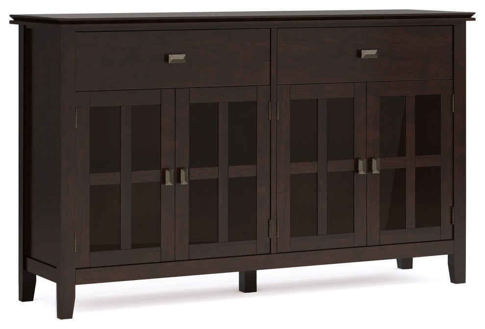 Artisan Large 4 Door Sideboard Buffet, Dark Chestnut Brown