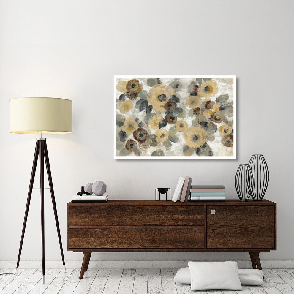 "Neutral Floral Beige I" Digital Paper Print by Silvia Vassileva, 50"x34"