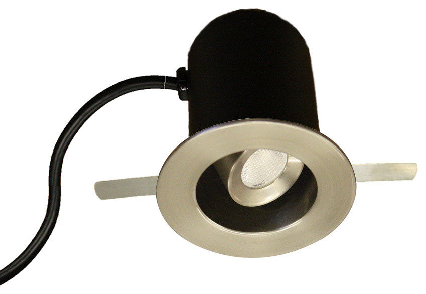 LEDme Miniature Round Recessed Task-Light 4000K Cool White, Brushed Nickel