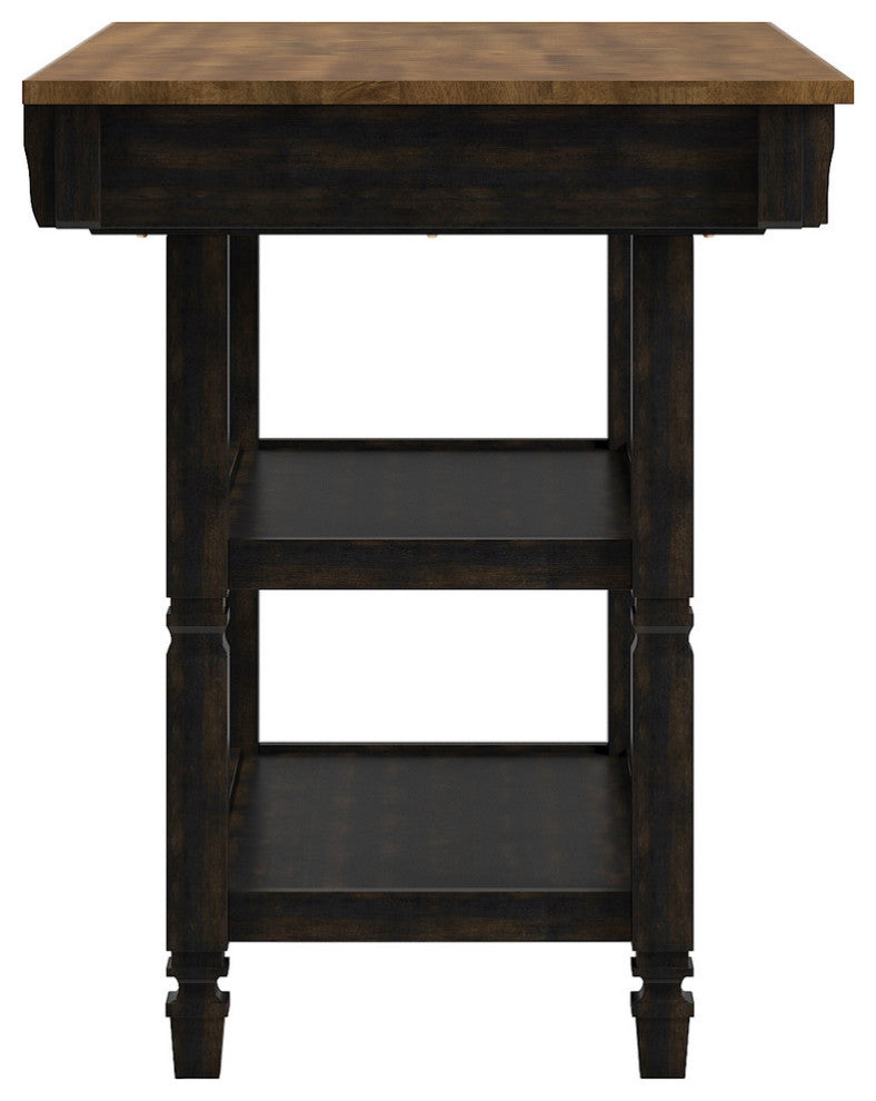 Harvey Two-Tone Kitchen Island Buffet, Antique Black