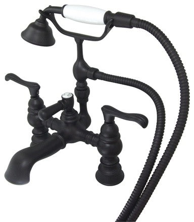 Kingston Brass 7" Deck Mount Tub Faucet With Hand Shower, Oil Rubbed Bronze