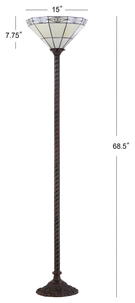 Moore Tiffany-Style 68.57" Torchiere Floor Lamp, Bronze