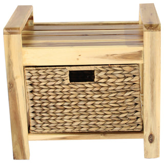 Brae Water Hyacinth Wood Storage Stool - Brown