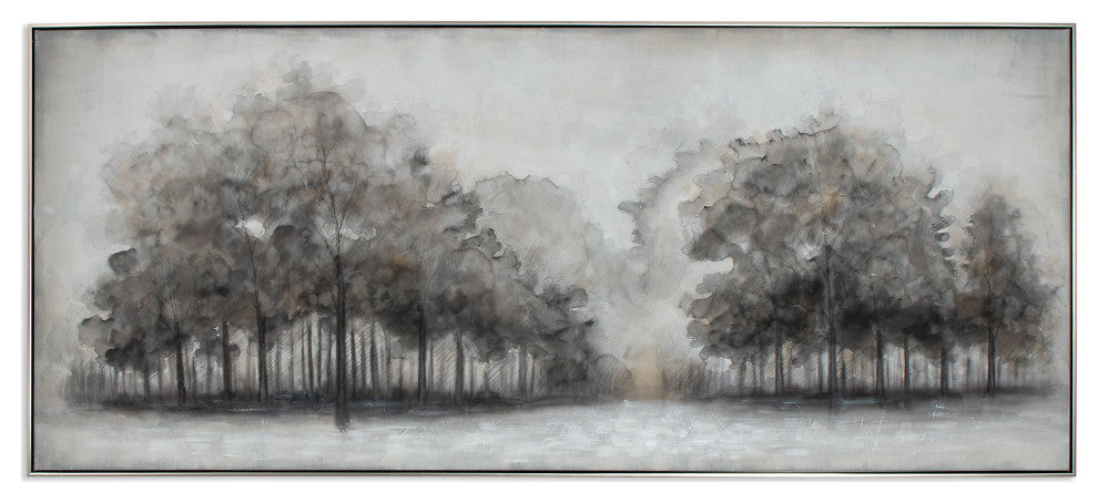 Wildwood Fog, Hand Painted Framed Canvas