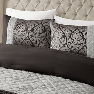 Madison Park Lily 6 Piece Jacquard Comforter Set With Throw Pillows