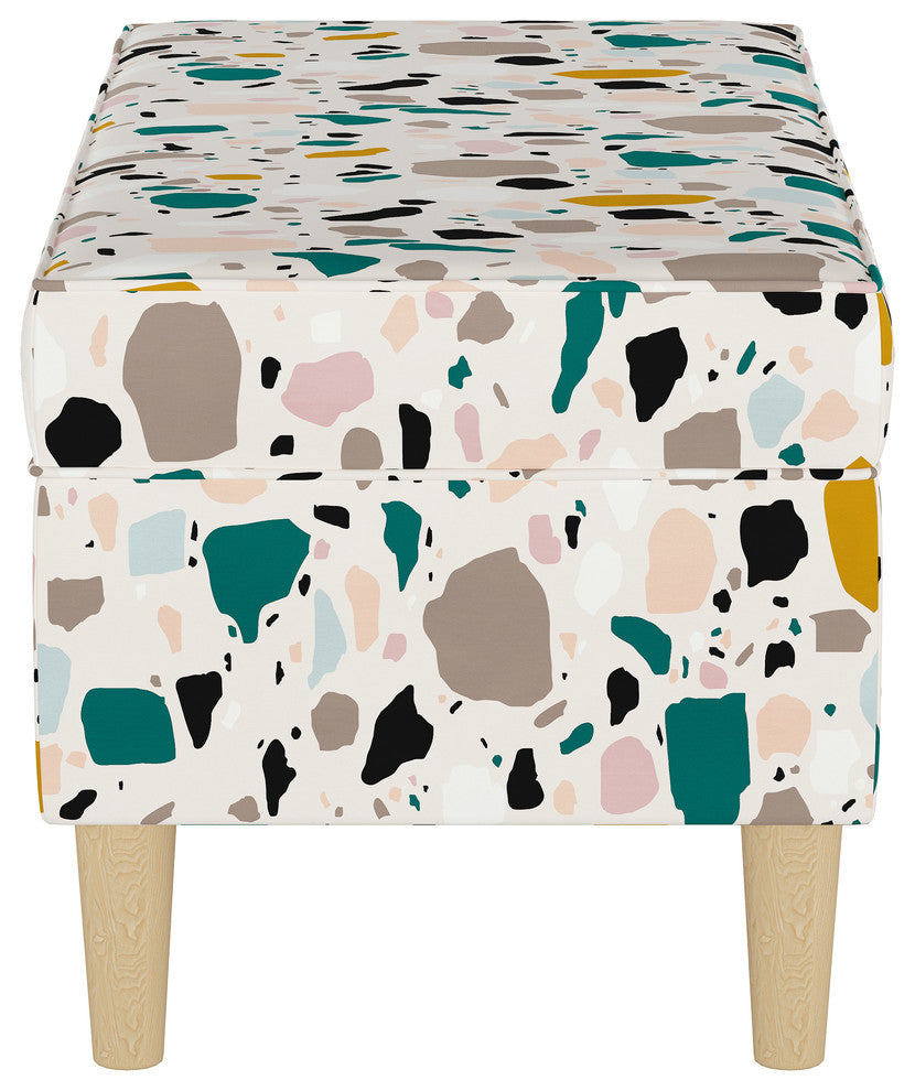 Elliot Storage Bench, Terrazzo Emerald Ochre