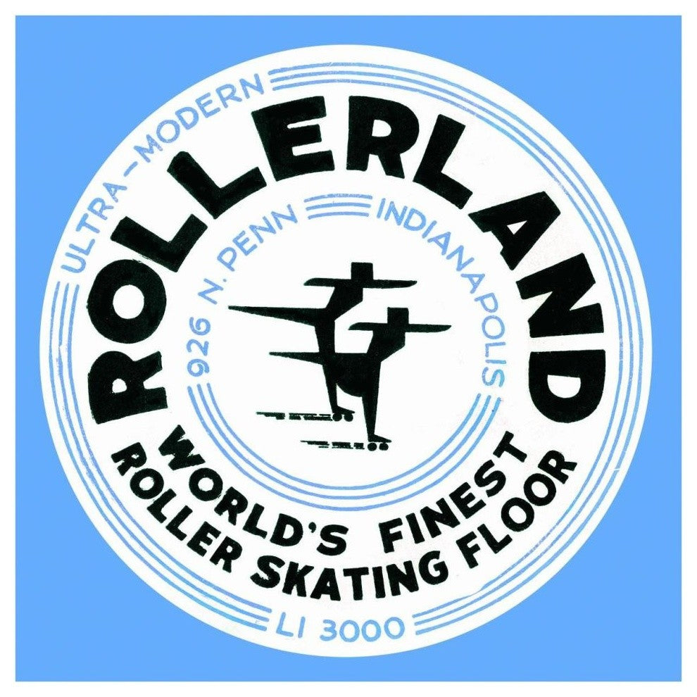"Rollerland World's Finest Roller Skating Floor" Print by Retrorollers, 38"x38"