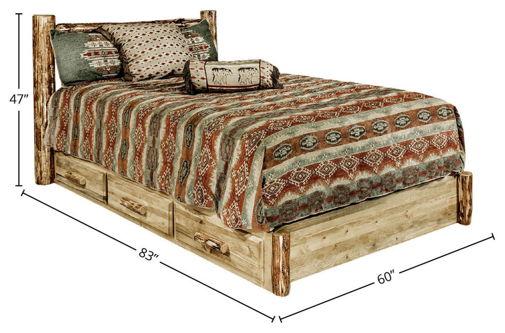 Glacier Country Collection Platform Bed With Storage, 60"