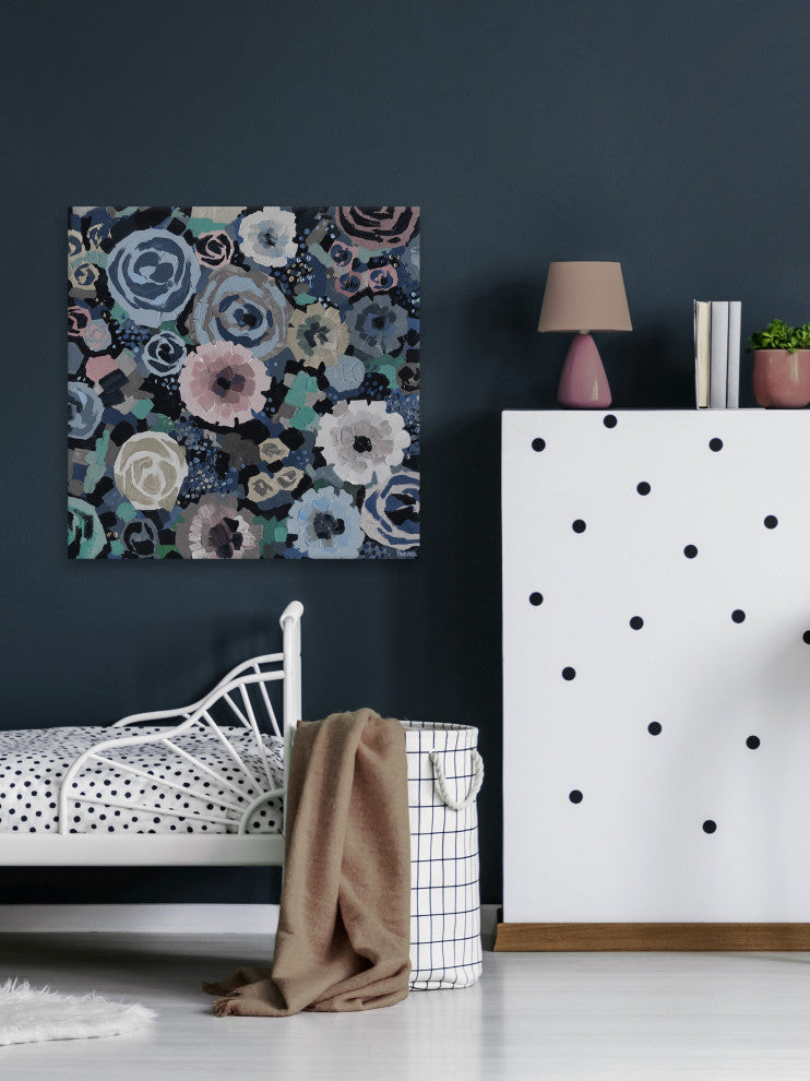 "Perky Blue Bunch" Painting Print on Wrapped Canvas