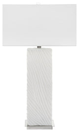 Uttermost Pillar White Marble Table Lamp