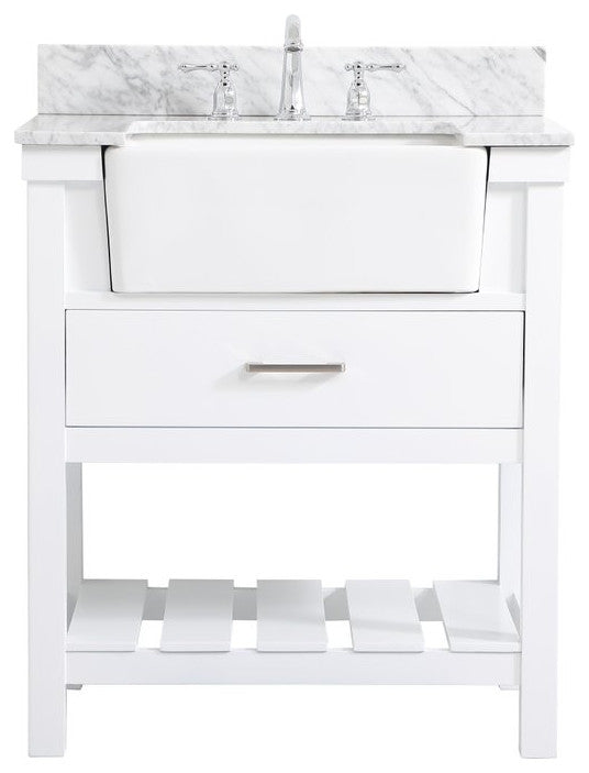 Home Living 22" Farmhouse White-Light Bathroom Vanity