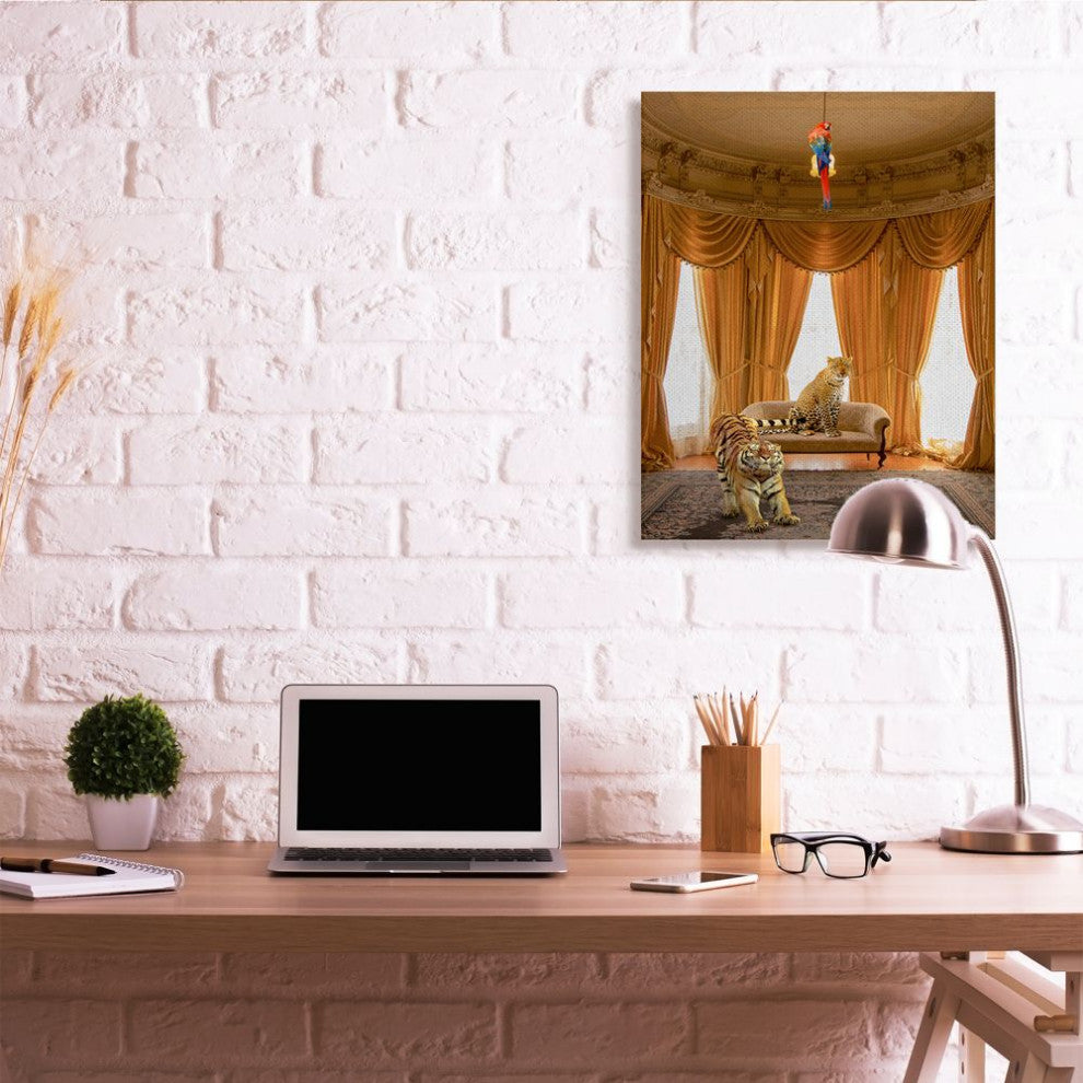 Jungle Animals Relaxing in Classical Architectural Interior,1pc, each 30 x 40