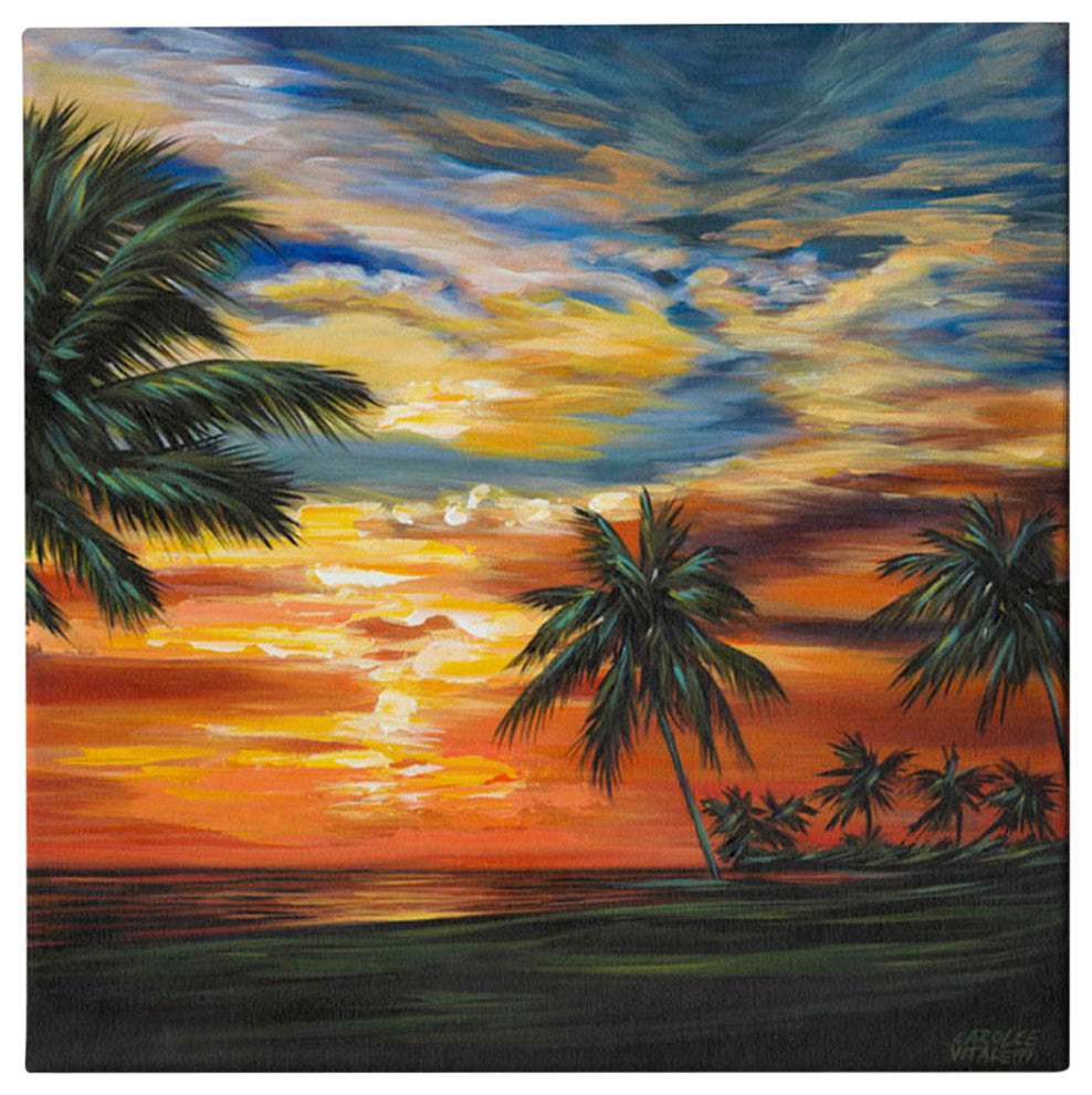 Stunning Tropical Sunset II' by Carolee Vitaletti Giclee Canvas Art, 18"x18"