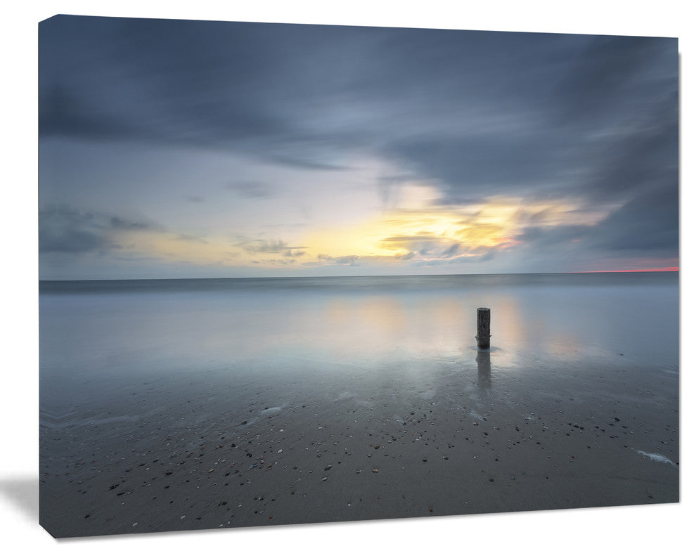 Stormy and Dark Sea Sunset, Seascape Canvas Art Print, 40"x30"