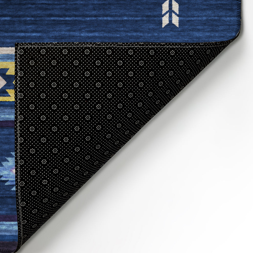 Indoor/Outdoor Phoenix PH4 Navy Machine Washable 1'8" x 2'6" Rug