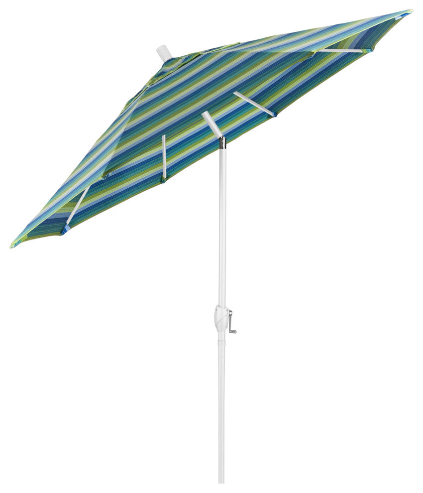 9' Aluminum Umbrella Push Tilt, Sunbrella, Seville Seaside
