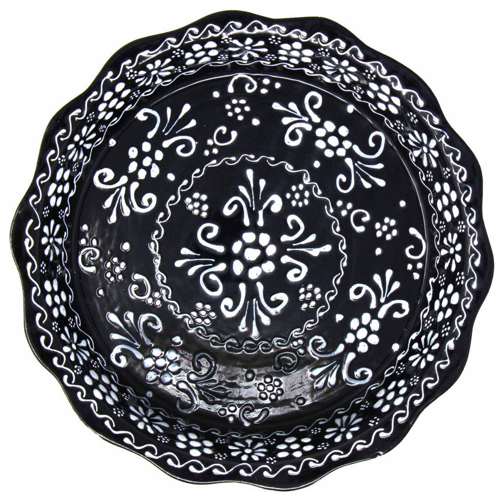 Handmade Pottery Serving Bowl, Ink