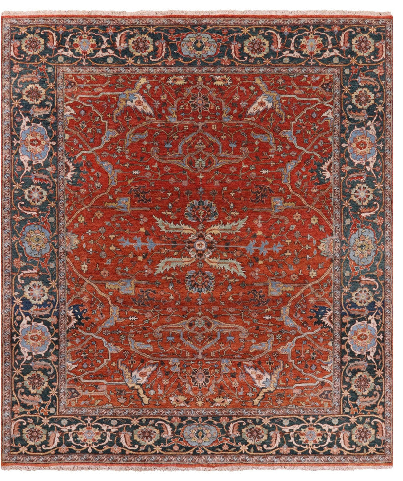 Persian Fine Serapi Hand-Knotted Wool Rug 7' 11" X 9' 2" - Q16037