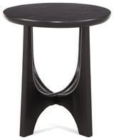 Black Matte Stain Round End Table Organic Architectural