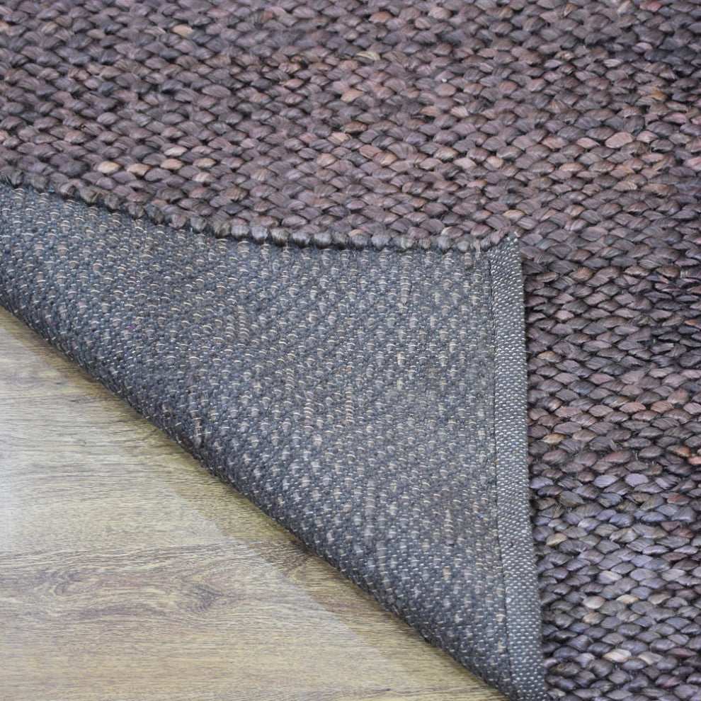 HAND WOVEN JUTE ECO-FRIENDLY AREA RUGS , brownish charcoal,Outdoor Indoor, [Rectangle] 8'x10'