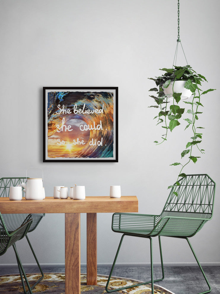 "She Believed She Could III" Framed Painting Print, 32x32