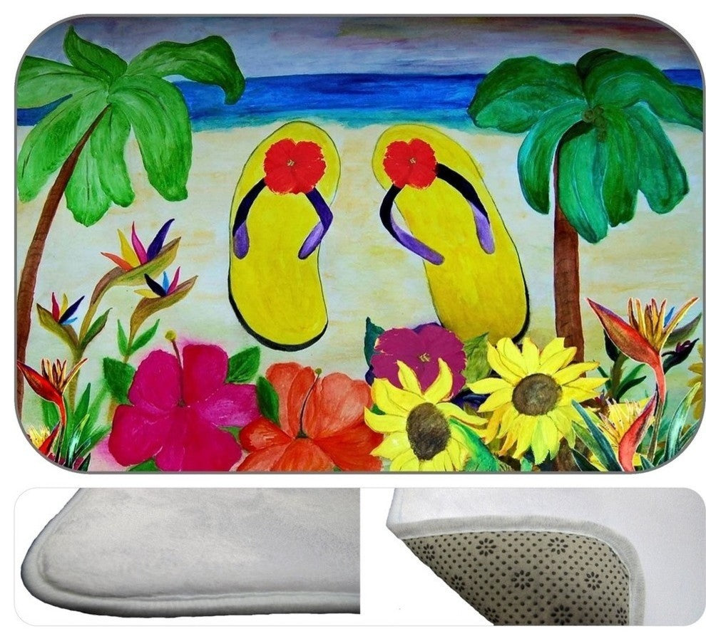 Flip Flops Plush Bath Mat, 30"x20"
