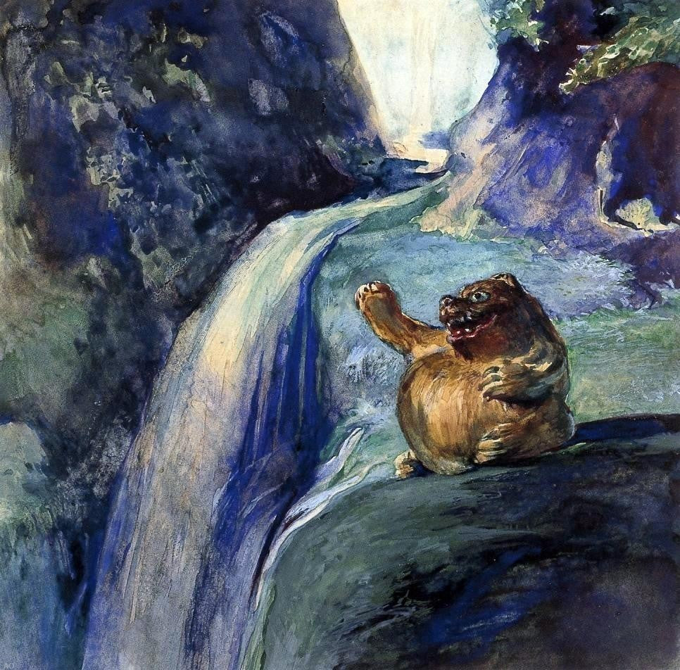 John La Farge The Uncanny Badger - 20" x 20" Premium Canvas Print