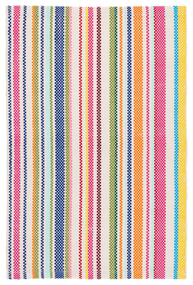Dash & Albert Summer Stripe Handwoven Indoor/Outdoor Rug, Multi, 8' x 10'