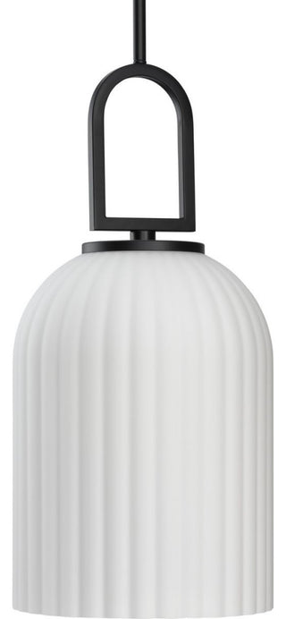 Stanza Collection One-Light New Traditional Pendant Light, Matte Black