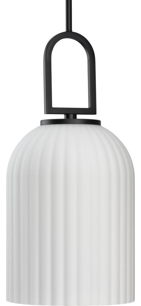 Stanza Collection One-Light New Traditional Pendant Light, Matte Black