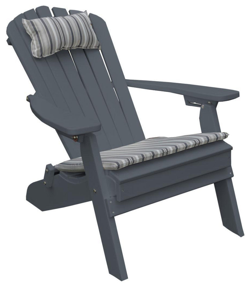 Poly Folding and Reclining Adirondack Chair, Dark Gray