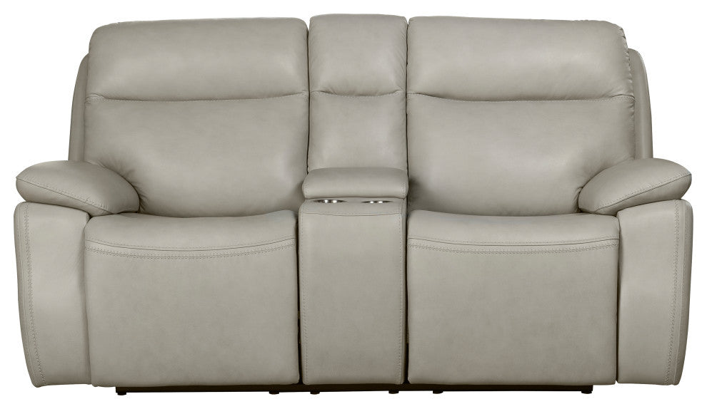 Micah Console Loveseat w/Power Recline & Power Head Rests, Venzia Cream