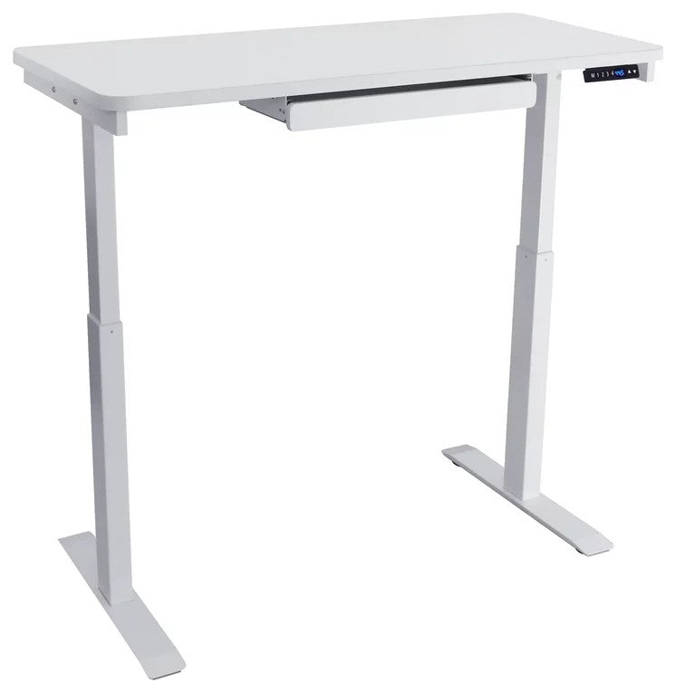 Electric Desk, Metal Legs & Adjustable Top With Motorized Control System, White