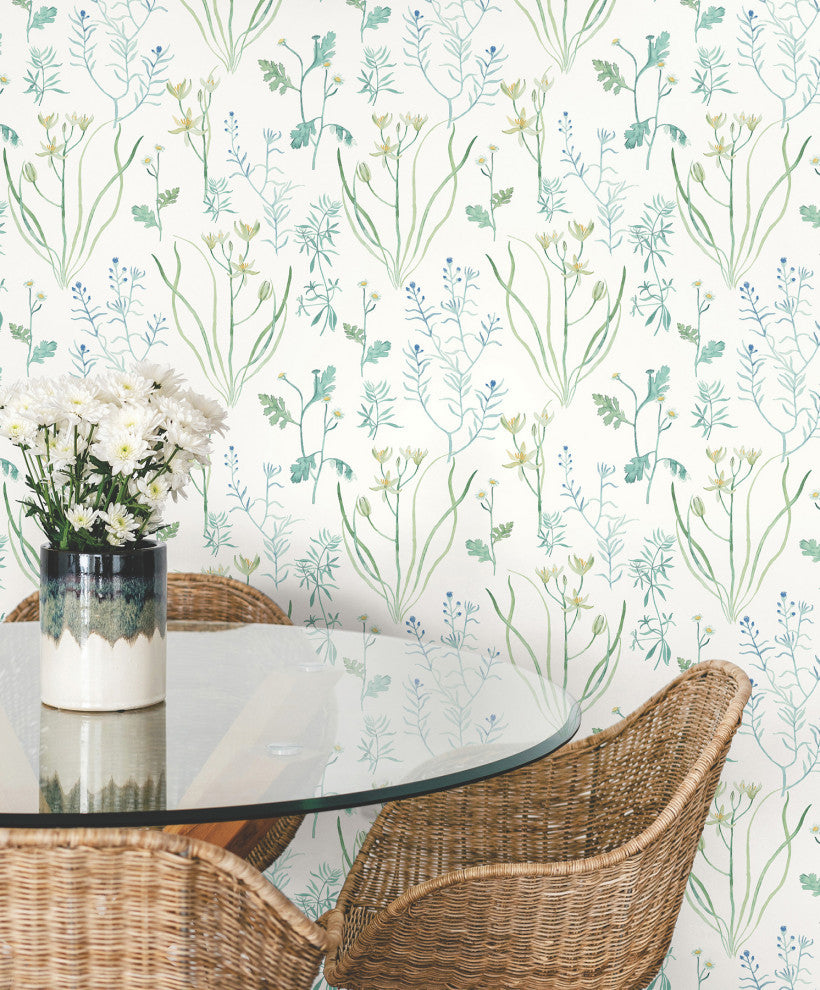 Blue Alpine Botanical Peel & Stick Wallpaper