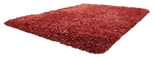 3 Type of Yarn Polyester Shag Area Rug, Solid Peach, 60"x84"