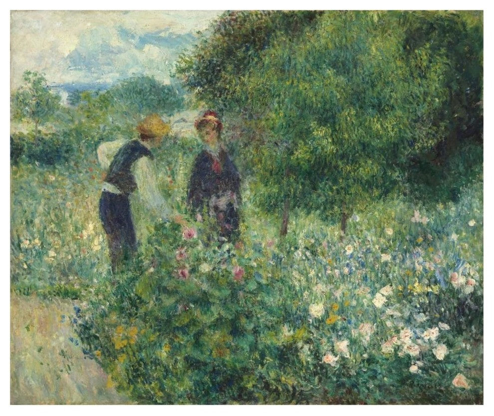 "Picking Flowers" Digital Paper Print by Pierre-Auguste Renoir, 46"x39"