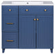 36 Inch Bathroom Vanity, Transitional Style Bathroom Cabinet with Resin Sink, Navy Blue