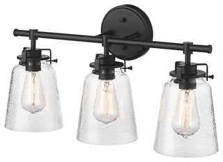 3 Light 22.9" Matte Black Vanity Light