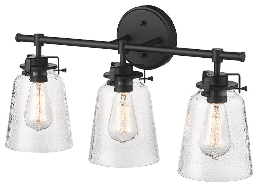 3 Light 22.9" Matte Black Vanity Light