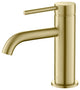 Circular Brass Single Handle Bathroom Faucet KBF1008, Brush Gold, Without Drain